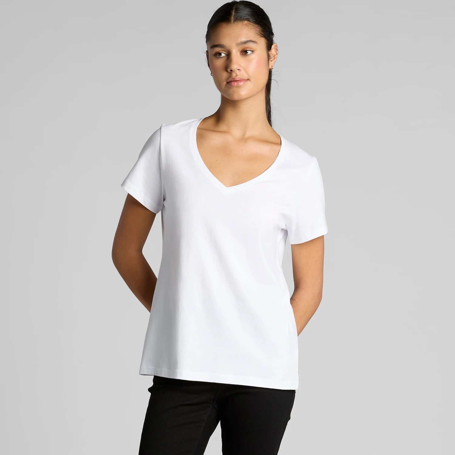 AS COLOUR W Maple V-neck T-paita