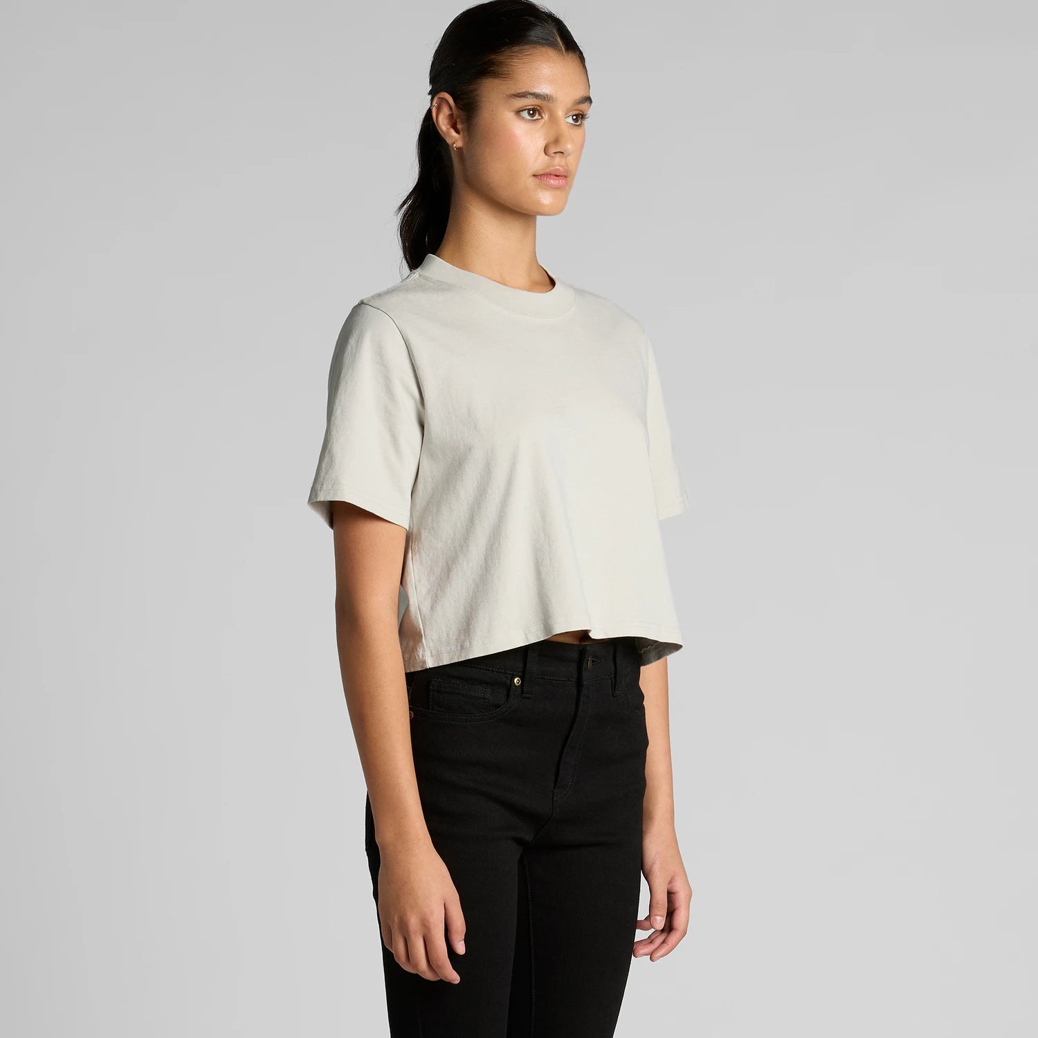 AS COLOUR W Heavy Faded Crop T-paita