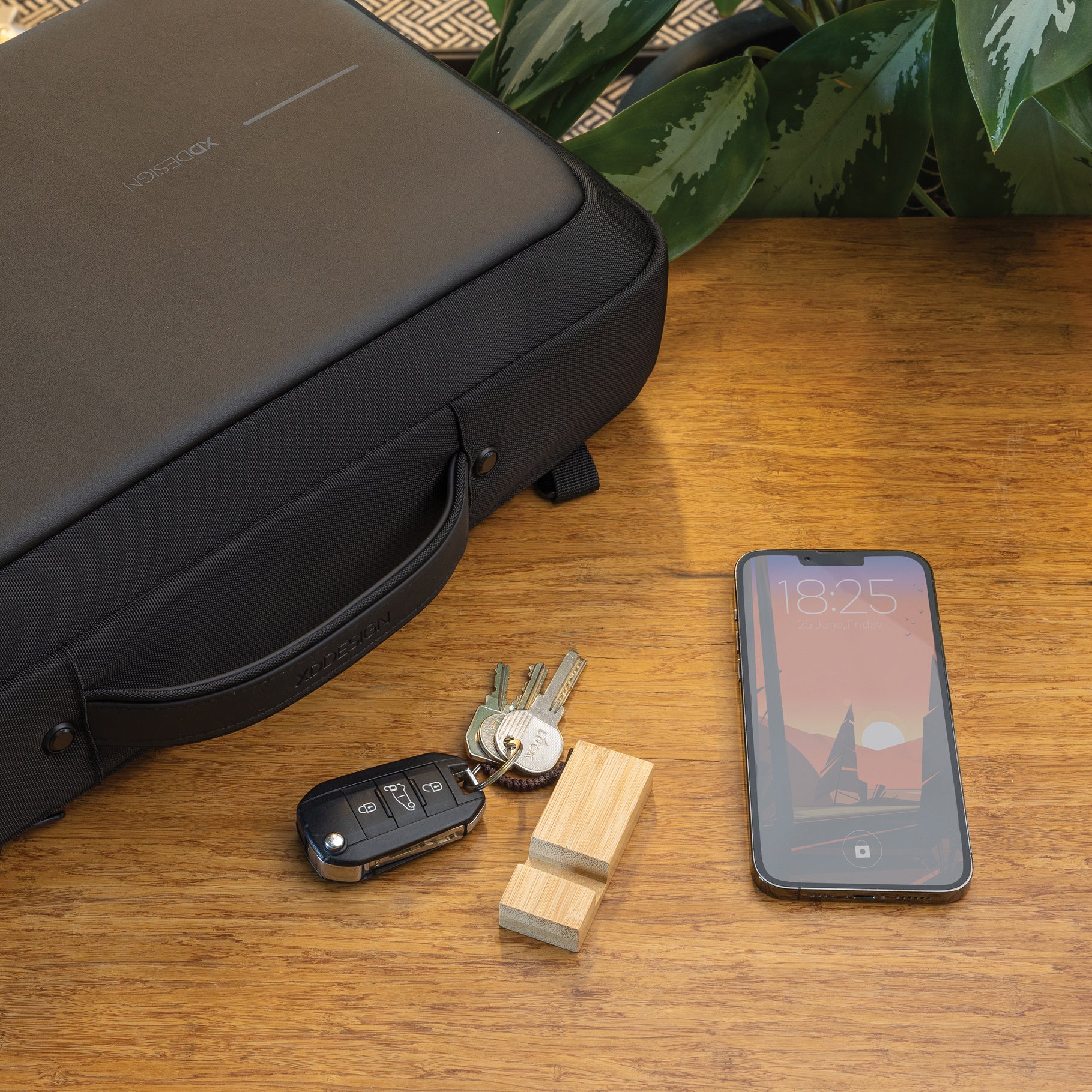 PROMOBEE bambu avaimenperä – puhelinteline