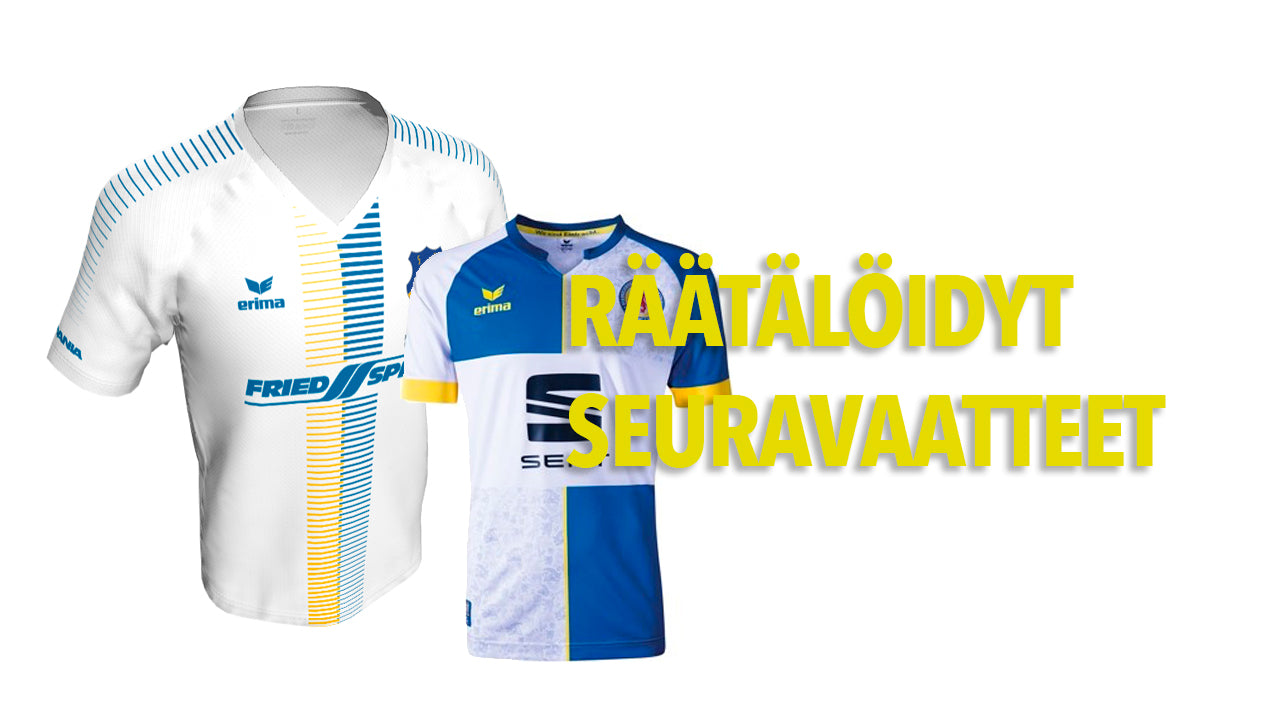 Räätälöityjen seuravaatteiden esittelykuva.